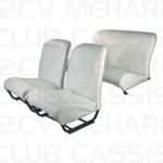 Seatcoverset (2 front + 1 rear) with sides corner skaï white 2CV/DYANE