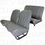 Seatcoverset (2 front + 1 rear) with sides pied de poule noir 2CV/DYANE