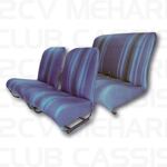 Blauw gestreept stof - bekledingsset stoel ronde hoek met gesloten zijkant 2CV/DYANE
