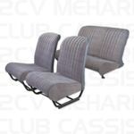 Set seatcovers (2 front + 1 rear) with sides tissu ecosse 2CV/DYANE