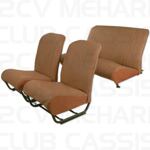 Seatcoverset (2 front + 1 rear) with sides aere brown 2CV/DYANE