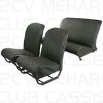 Seatcoverset (2 front + 1 rear) with sides aere black 2CV/DYANE