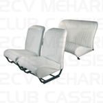 Wit skaï - bekledingsset stoel ronde hoek met gesloten zijkant 2CV/DYANE