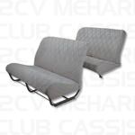 Set seatcovers bench with sides tissu grey 2CV/DYANE