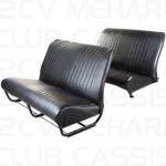 Seatcoverset bench with sides skaï black 2CV/DYANE