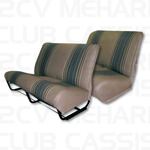 Set seatcovers bench with sides tissu striped brown 2CV/DYANE