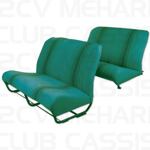 Set seatcovers bench with sides tissu striped green 2CV/DYANE