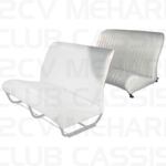 Garniture siège arrière avec rabat skaï blanc polaire 2CV/DYANE