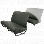 Garniture banquette avant avec rabat aere noir 2CV/DYANE