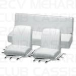 Set seatcovers 3 parts (2 front, 1 back) white polaire MEHARI