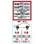 Sticker tire pressure 2CV/AMI/DYANE/MEHARI