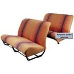 Set seatcovers folding bench with sides striped orange 2CV/DYANE