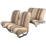 Gestreept beige - bekledingsset stoel met rechte hoek en klapbank 2CV/DYANE