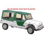 Jeu bache économique complète 4 sangles vert (sans hauts de portes) MEHARI