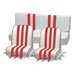 Set seatcovers 3 parts (2 front, 1 back) white/red MEHARI