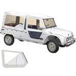 Soft top set with 4 straps and roll down window white - MEHARI