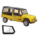Soft top set with 4 straps and roll down window black - MEHARI